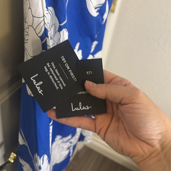 NWT Lulus Impressive Icon Blue Floral Halter Midi Dress - Picture 9 of 12